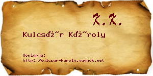 Kulcsár Károly névjegykártya