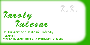karoly kulcsar business card