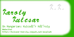 karoly kulcsar business card